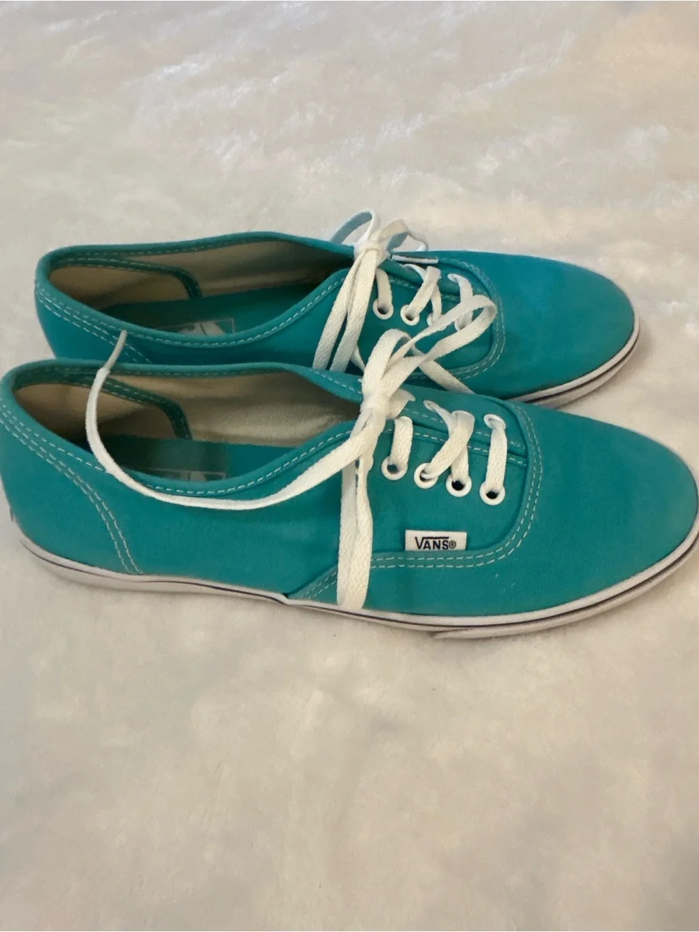 Vans Authentic Canvas Sneakers Teal Turquoise Lace Up Women’s Size 8